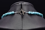 Vintage Silver Plated Turquoise Beaded Strand Toggle Necklace 75.5 Grams