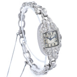 Antique Elgin Platinum & 14K White Gold 0.66 TCW Diamond Hand Wind Women's Watch