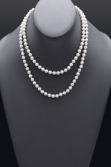 Vintage Pearl Beaded Strand Necklace with Box 34 Inches