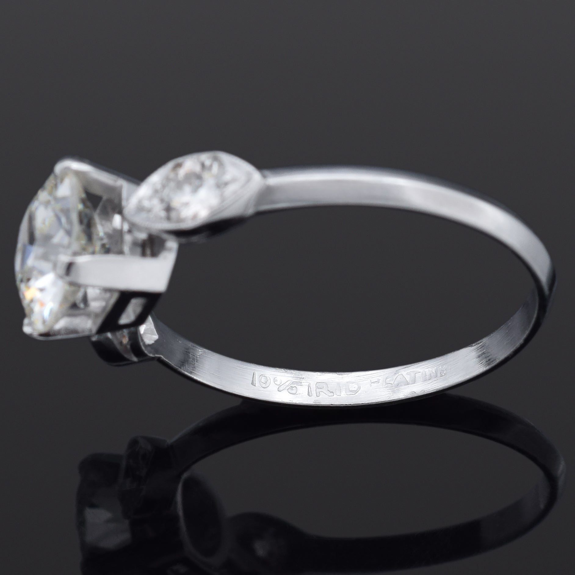 GIA Certified 1.58Ct Old Euro Cut L I1 Center Diamond Platinum Ring 1.92TCW