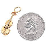 Vintage 14K Yellow Gold Violin Charm Pendant