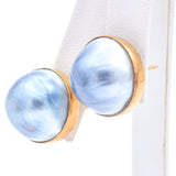 Vintage 14K Yellow Gold Mabe Pearl Earrings