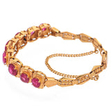 Vintage Chinese 20K Yellow Gold 6.15 TCW Pink Spinel Bracelet