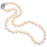 Vintage 14K White Gold 5.5 - 7.5 mm Pearl Beaded Strand Necklace 14.5 Inches