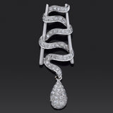 Estate 0.76 TCW Diamond 18K White Gold Swirl Pendant