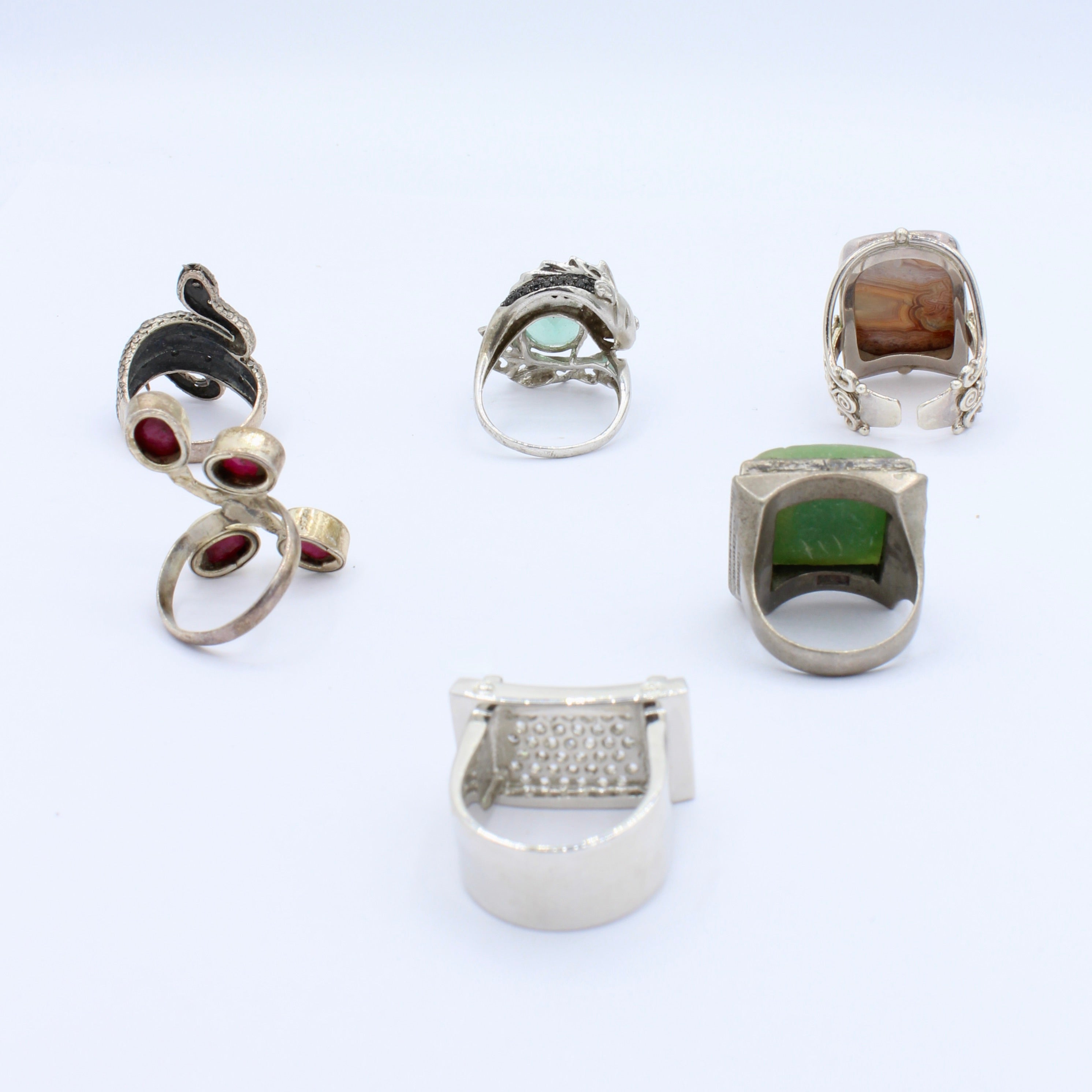 Lot of 5 Sa Jen Multi-stone Cocktail Rings in Sterling Silver