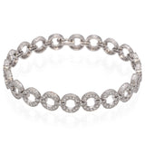 Estate 14K White Gold 4 TCW Diamond Circle Link Bracelet