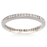 Vintage 12K White Gold Round Diamond Channel Set Eternity Wedding Band