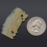 Antique Mutton Fat Jade Carved God of Longevity Shoulao Pendant 39.0 x 21.3 mm