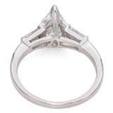 Platinum Certified 1 Ct. Lab Pear Diamond with Natural Baguette Engagement Ring