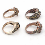 Lot of 4 Vintage Judith Jack Sterling Silver Multi-Stone Rings Size 7 - 8.25