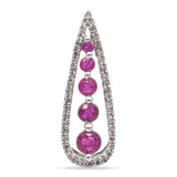 10K White Gold Ruby and Diamond Pendant