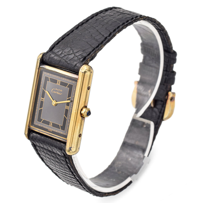 Vintage Must De Cartier Tank Vermeil Quartz Women's Watch