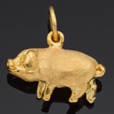 Vintage 22K Yellow Gold Pig Charm Pendant