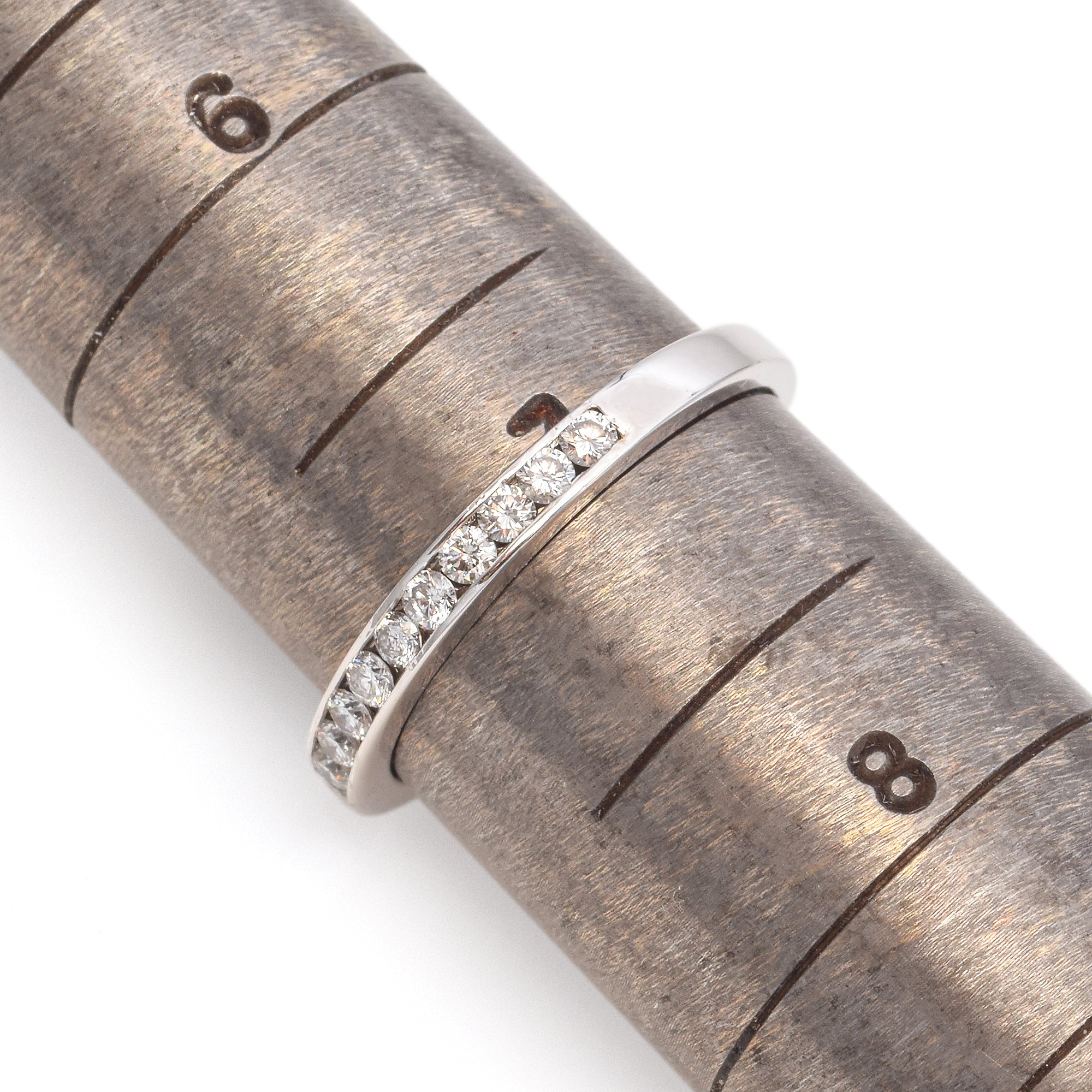 14K White Gold 0.24 TCW Diamond Half Eternity Band