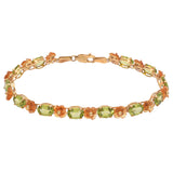 14K Yellow Gold Peridot and Flower Citrine Bracelet