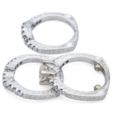 Vintage 14K White Gold 2.00 TCW Diamond 3 Piece Ring Set Size 6