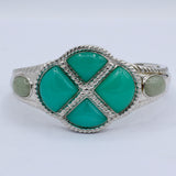 Jade Cuff Bracelet in Sterling Silver