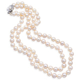 Vintage 14K White Gold Pearl Beaded Double-Strand Necklace 16 Inches