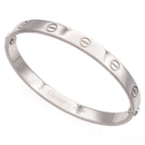 Cartier 18K White Gold 1993 Love Bracelet Size 17