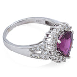 Estate 18K White Gold 3.00 Ct Purple Cuprian & 1.00 TCW Diamond Ring Size 9