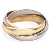 Les Must de Cartier Trinity 3.5 mm 18K Tri-Color Gold Band Ring Size 54