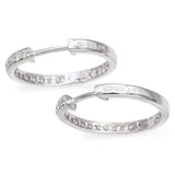 14K White Gold 0.30 TCW Diamond Inside Out Hoop Earrings