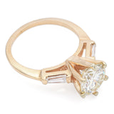 GIA 2.04 Ct Round Brilliant O-P SI2 Center Diamond 14K Yellow Gold Ring 2.36 TCW