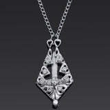 Estate 14K White Gold 0.22 TCW Diamond Interchangeable Cross Pendant Necklace