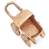 Vintage 14K Yellow Gold Baby Carriage Charm Pendant