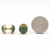 Vintage 14K Yellow Gold Nephrite Men's Double Faced Cufflinks, 8 Grams