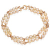 14K Yellow Gold Double Strand Pearl Bracelet