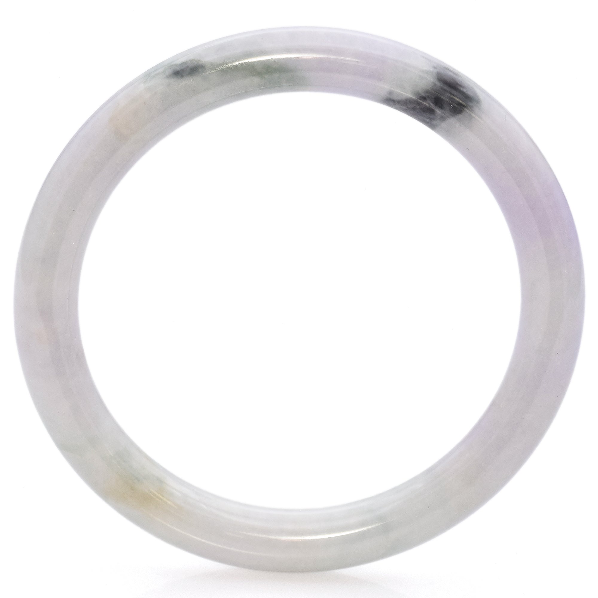 GIA 180.98Ct Gray, Light Purple & Green Grade A Jadeite Jade Bangle Bracelet