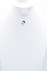 Estate 14K Yellow Gold Sapphire & 0.27 TCW Diamond Open Heart Pendant