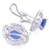 18K White Gold Tanzanite and 1.56 TCW Diamond Omega-Back Earrings