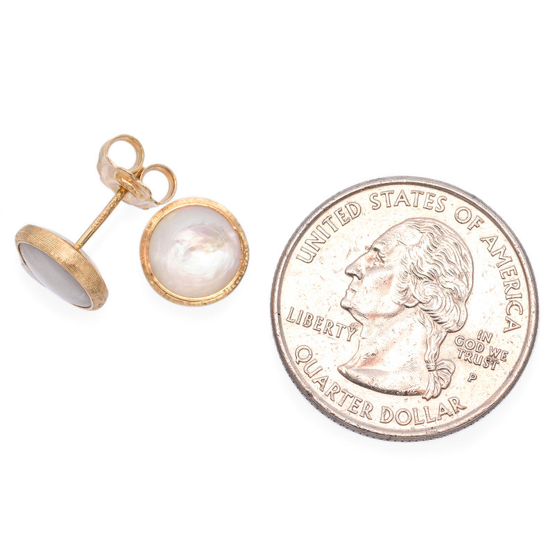 Marco Bicego Jaipur 18K Yellow Gold Mother of Pearl Stud Earrings