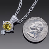 Estate 14K Gold Yellow & White 1.84 TCW Diamond Pendant 18K Gold Chain Necklace