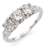 Vintage Platinum 5-Stone 1.34 TCW Diamond Wedding Band Ring