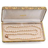 Vintage Ming's Hawaii 14K Rose Gold Pearl Beaded Strand Necklace with Box