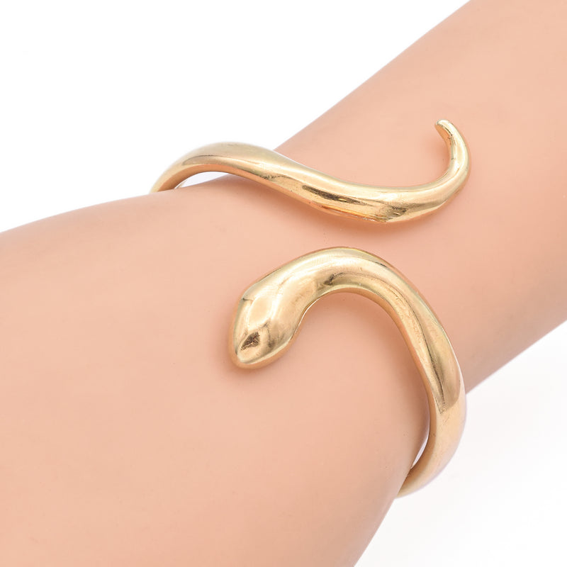 Lalaounis Yellow Gold Snake Wrap Heavy Bangle Bracelet