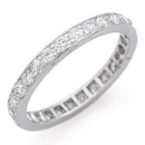 Art Deco Platinum 1.12 TCW Diamond 2.5 mm Eternity Band Ring 2.5G Size 5.5