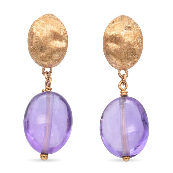 Marco Bicego 18K Yellow Gold Amethyst Drop Earrings