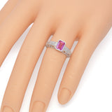 14K White Gold 0.88ct Pink Sapphire and Diamond Ring