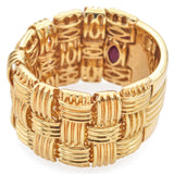 Roberto Coin Appassionata 18K Yellow Gold Flexible Woven Band Ring with Box