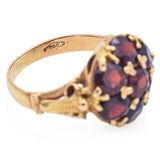 Antique 18K Yellow Gold Garnet Band Ring Size 4.5