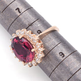 Estate 14K Yellow Gold 6 Ct Tourmaline & .72 TCW Diamonds Oval Band Ring