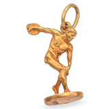 Vintage 18K Yellow Gold Discobolus Charm Pendant