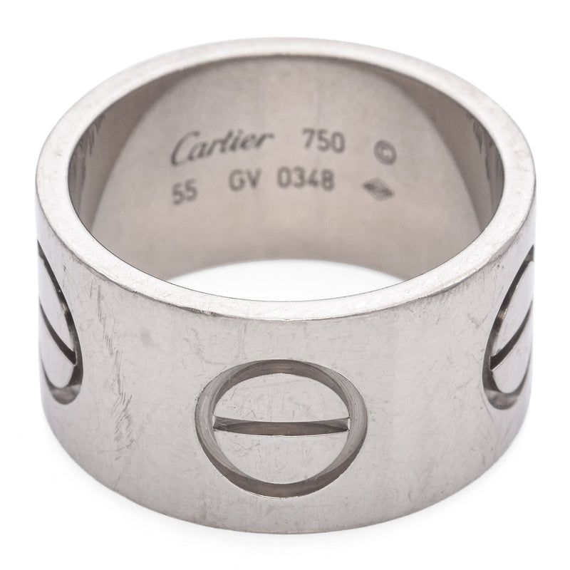 Cartier 18K White Gold Wide Love Ring