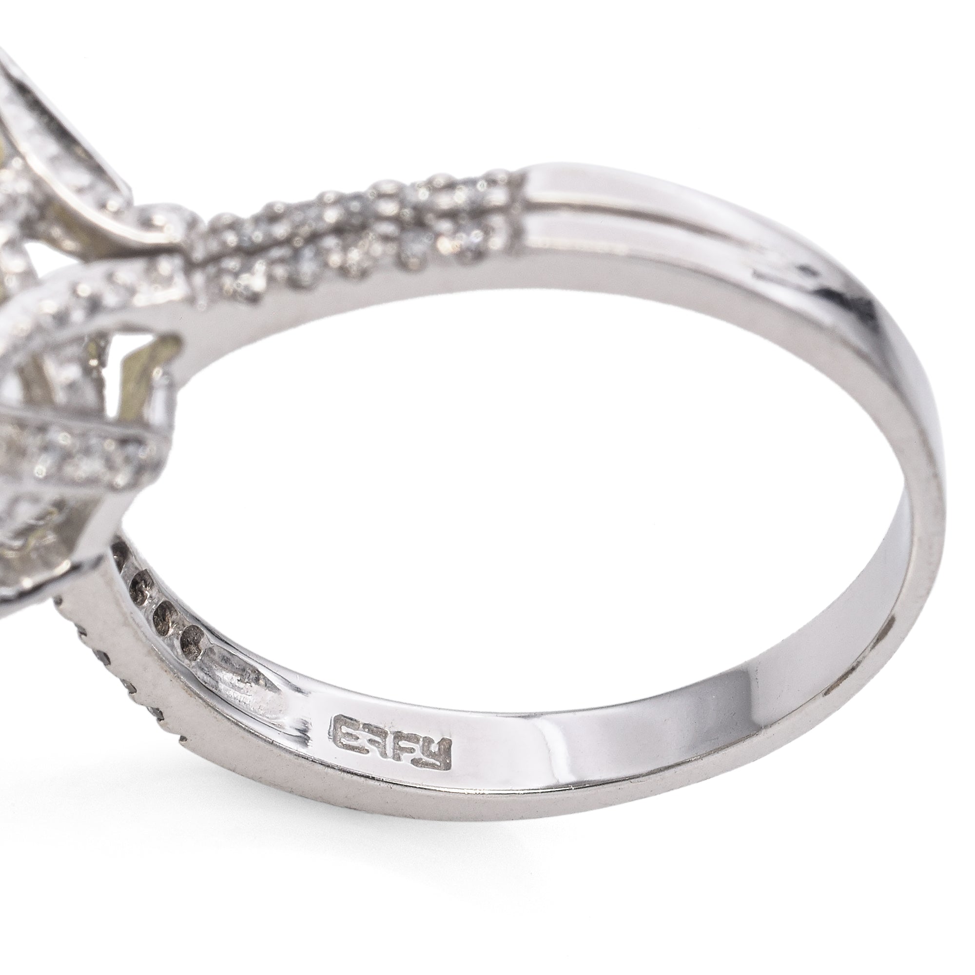 Effy 14K White Gold 10.5 Ct. Lemon Quartz Diamond Cocktail Ring