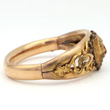 Antique Gold-Filled Rhinestone Victorian Lion Hinged Bangle Bracelet